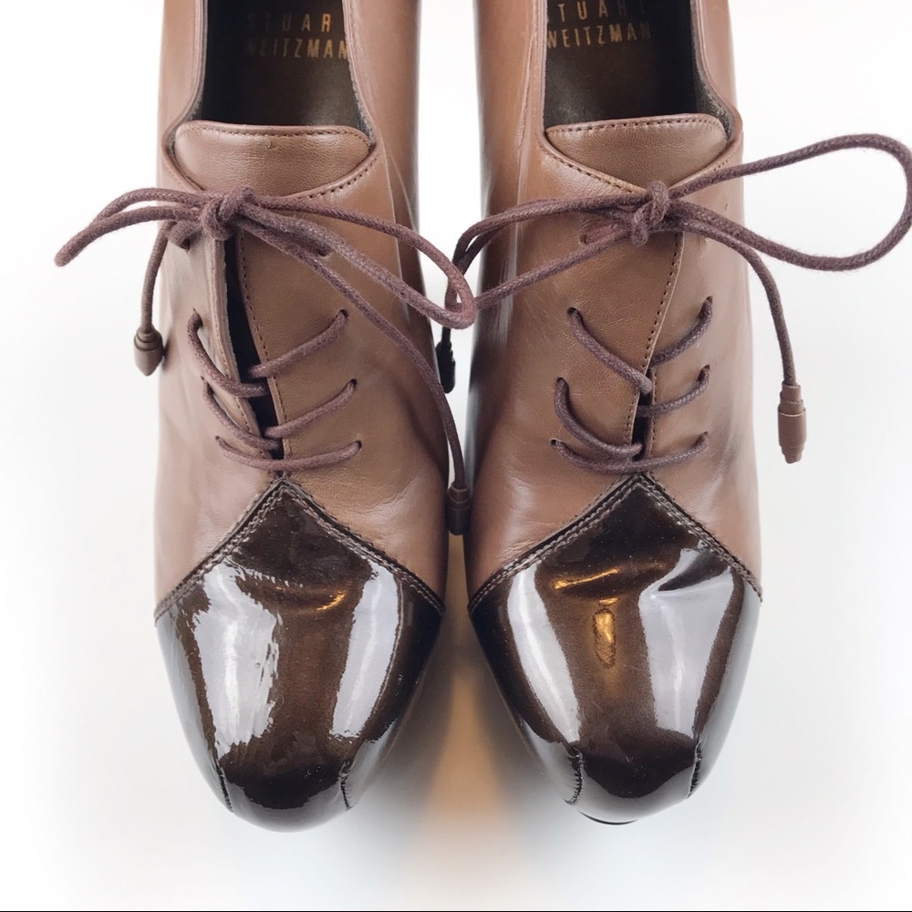 Stuart Weitzman Platform Lace Up Oxford Booties - Picture 2 of 8